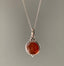 Delicate Round Carnelian Pendant Necklace by Springwaves