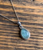 Aquamarine Teardrop Silver Pendant Necklace by Springwaves