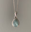 Aquamarine Teardrop Silver Pendant Necklace by Springwaves