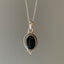 Sterling Silver Oval Black Onyx Necklace by Springwaves