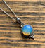 Delicate Boho Opalite Circle Silver Necklace by Springwaves