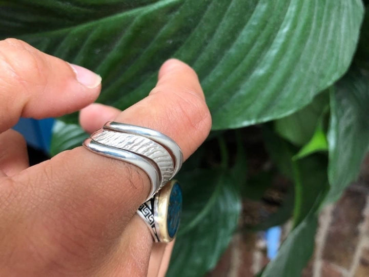 Sterling Silver Wavy Band Ring-Adjustable