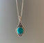 Turquoise Dainty Elegant Flower Pendant Necklace by Springwaves