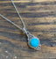 Turquoise Dainty Elegant Flower Pendant Necklace by Springwaves
