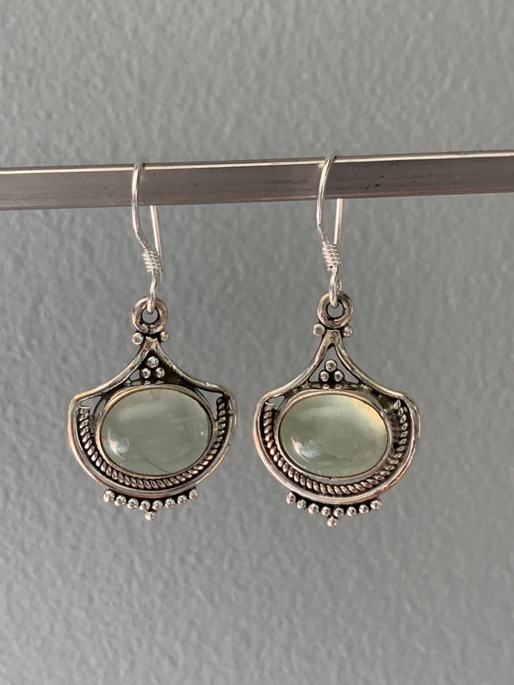 Prehnite Vintage Inspired Sterling Silver Drop Earrings