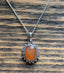Sterling Silver Oval Starburst Carnelian Necklace by Springwaves