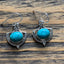 Ornate Turquoise Sterling Silver Drop Earrings by Springwaves