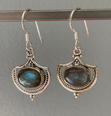 Labradorite Vintage Inspired Sterling Silver Drop Earrings