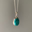 Sterling Silver Classic Oval Turquoise Necklace by Springwaves
