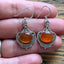 Ornate Carnelian Sterling Silver Drop Earrings by Springwaves