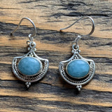 Aquamarine Vintage Inspired Sterling Silver Drop Earrings