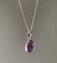 Sterling Silver Classic Oval Amethyst Necklace by Springwaves