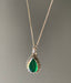 Green Onyx Silver Boho Teardrop Necklace by Springwaves