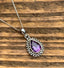 Faceted Amethyst Teardrop Silver Boho Necklace by Springwaves