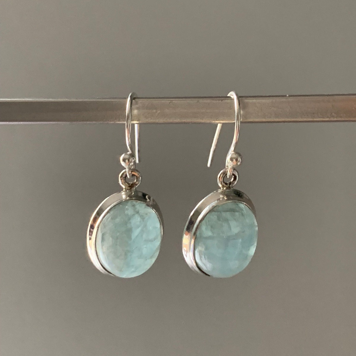 Classic Oval Silver Aquamarine Drop Earrings by Springwaves