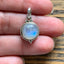Delicate Round Rainbow Moonstone Silver Necklace by Springwaves