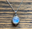 Delicate Round Rainbow Moonstone Silver Necklace by Springwaves