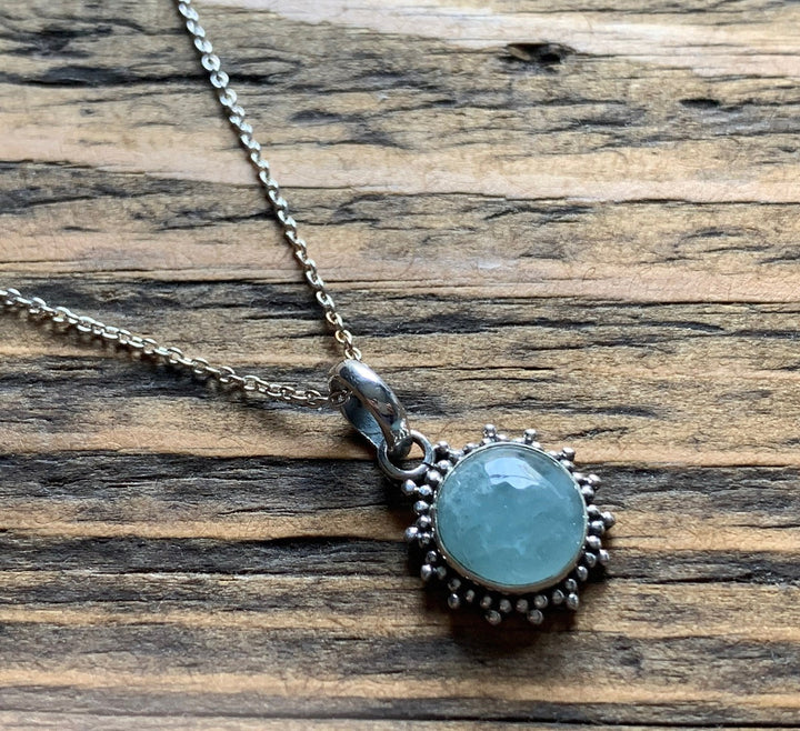 Aquamarine Sunburst Necklace