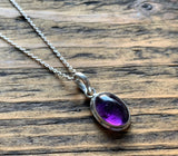 Classic Amethyst Oval Sterling Silver Necklace
