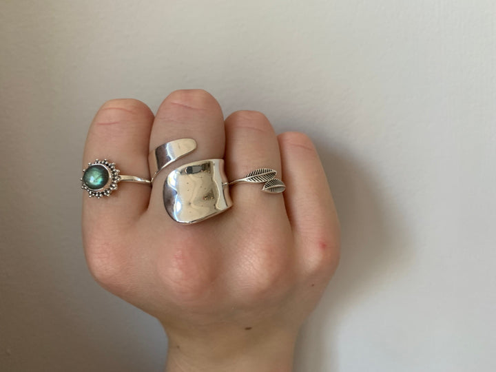 Sterling Silver Statement Wide Wrap Ring