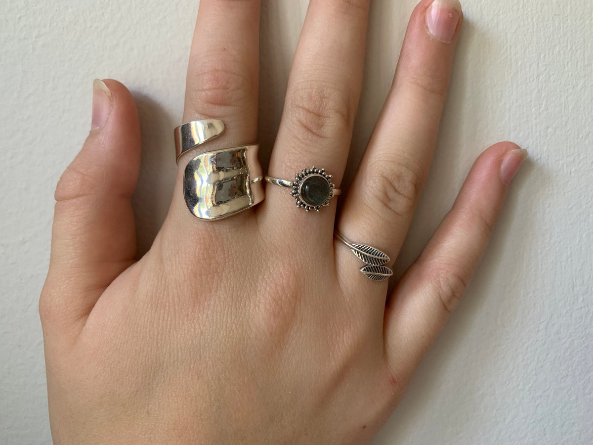 Sterling Silver Statement Wide Wrap Ring