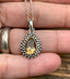 Faceted Citrine Teardrop Silver Boho Necklace by Springwaves