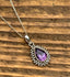 Faceted Amethyst Teardrop Silver Boho Necklace by Springwaves