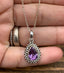 Faceted Amethyst Teardrop Silver Boho Necklace by Springwaves