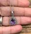 Faceted Amethyst Teardrop Silver Boho Necklace by Springwaves