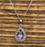 Faceted Amethyst Teardrop Silver Boho Necklace by Springwaves
