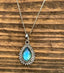 Faceted Labradorite Teardrop Silver Boho Necklace by Springwaves