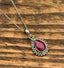 Faceted Ruby Teardrop Silver Boho Necklace by Springwaves