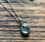 Dainty Round Prehnite Pendant Necklace