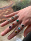 Sunburst Silver Ring with Gemstone & Size Options by Springwaves