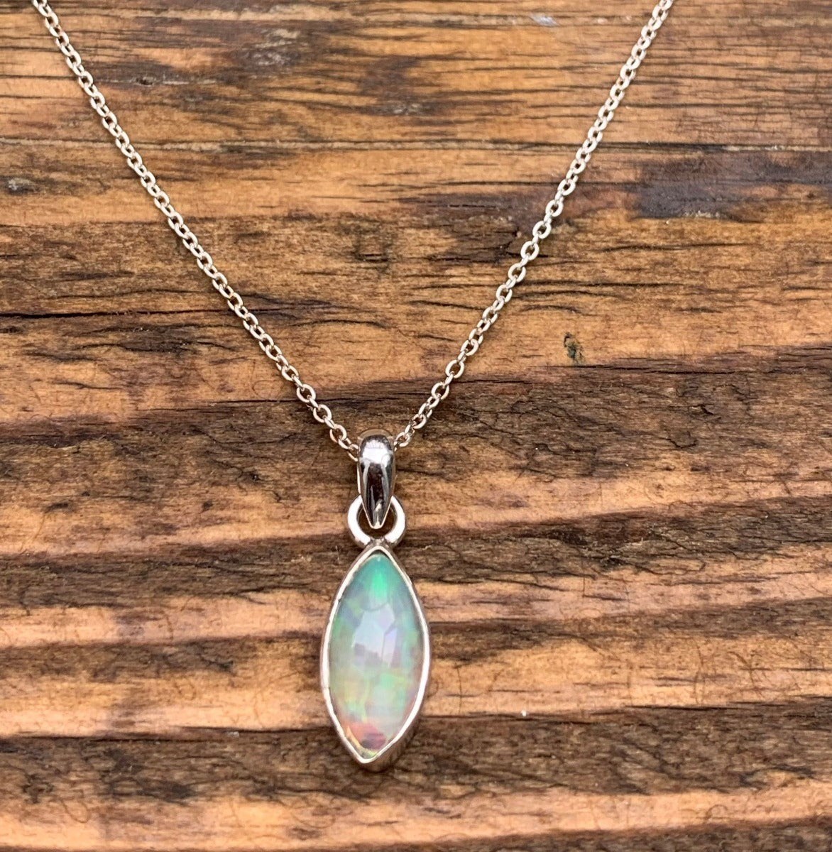 Classic Opal Sterling Silver Necklaces- Three Pendant Shape Options by Springwaves