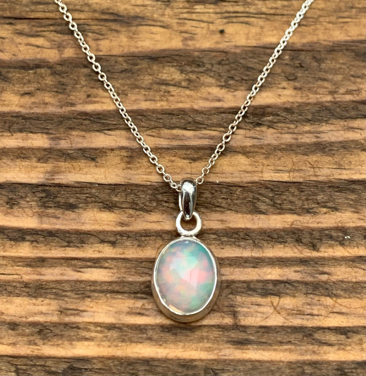 Classic Opal Sterling Silver Necklaces- Three Pendant Shape Options by Springwaves