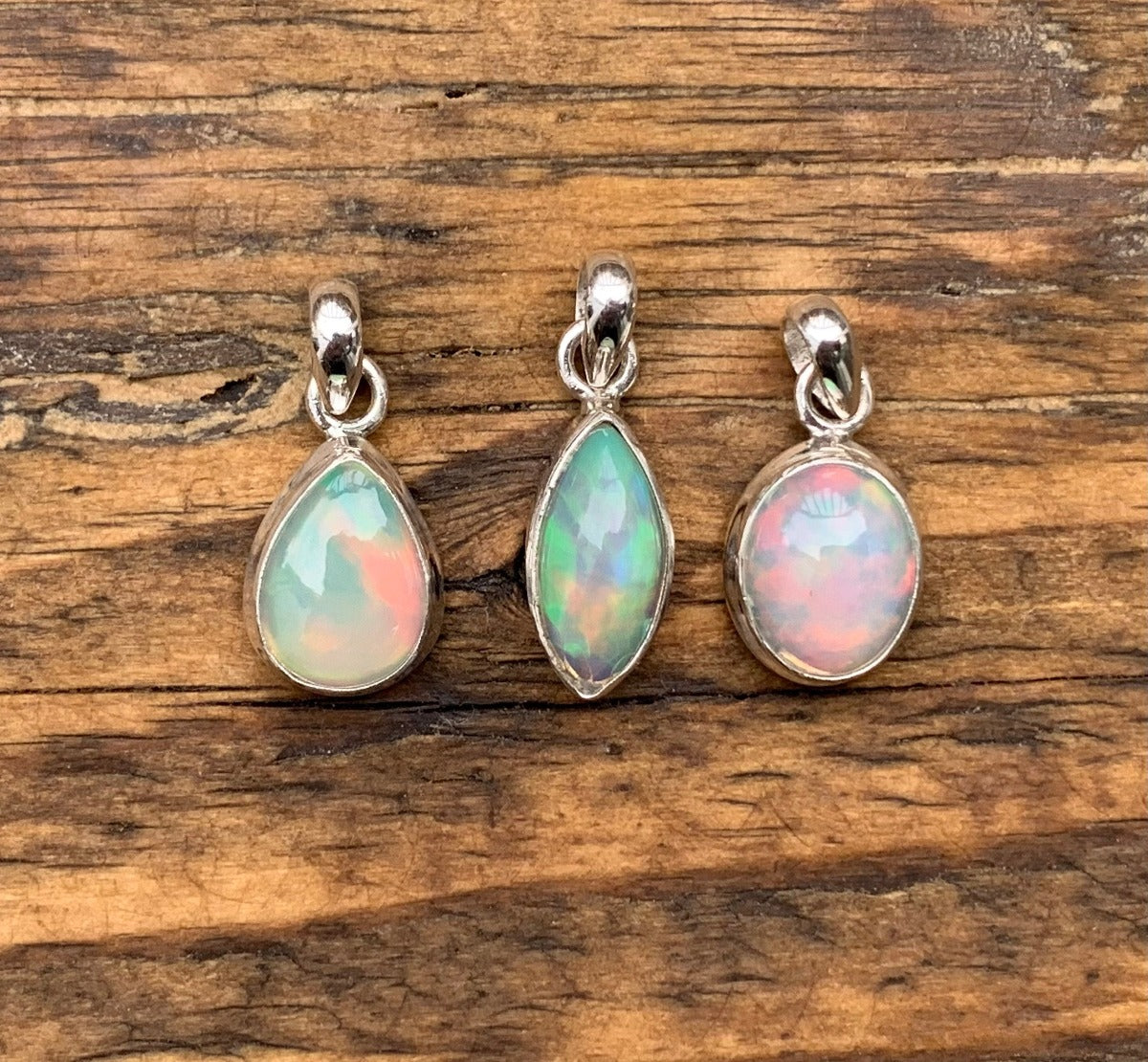 Classic Opal Sterling Silver Necklaces- Three Pendant Shape Options by Springwaves