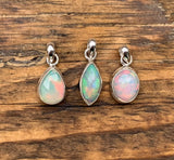 Classic Opal Sterling Silver Necklaces - Pendant Shape Options