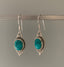 Silver Turquoise Oval Delicate Dangle Earrings by Springwaves
