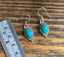 Silver Turquoise Oval Delicate Dangle Earrings by Springwaves