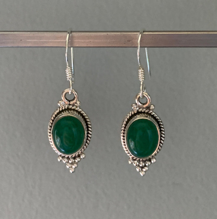Boho Green Onyx  Earrings