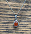Carnelian Teardrop Silver Pendant Necklace by Springwaves