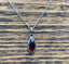 Sterling Silver Almond Garnet Necklace by Springwaves