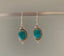 Silver Turquoise Oval Delicate Dangle Earrings by Springwaves