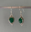Sterling Silver with Green Onyx Stone Delicate Dangle Earrings by Springwaves