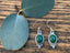 Sterling Silver with Green Onyx Stone Delicate Dangle Earrings by Springwaves