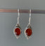 Sterling Silver with Carnelian Delicate Dangle Earrings by Springwaves