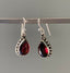 Chunky Boho Silver Garnet Teardrop Earrings by Springwaves