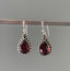 Chunky Boho Silver Garnet Teardrop Earrings by Springwaves