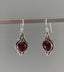 Delicate Ornate Silver Garnet Drop Earrings by Springwaves